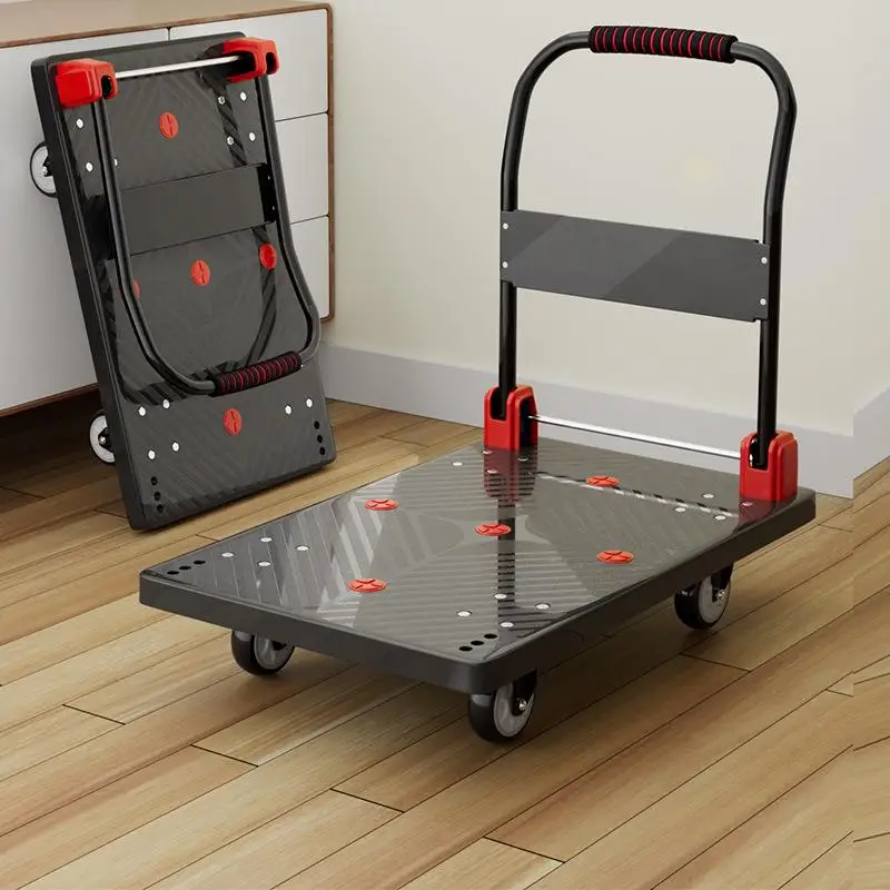quiet-plastic-hand-truck-foldable-flat-plate-dolly-cart-four-wheel-small-push-cart-tool-car-for-easy-moving-and-transport