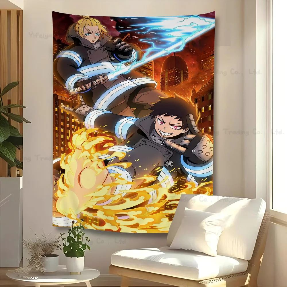 Anime Fire Force Chart Tapestry Home Decoration Hippie Bohemian Decoration Divination Wall Hanging Home Decor