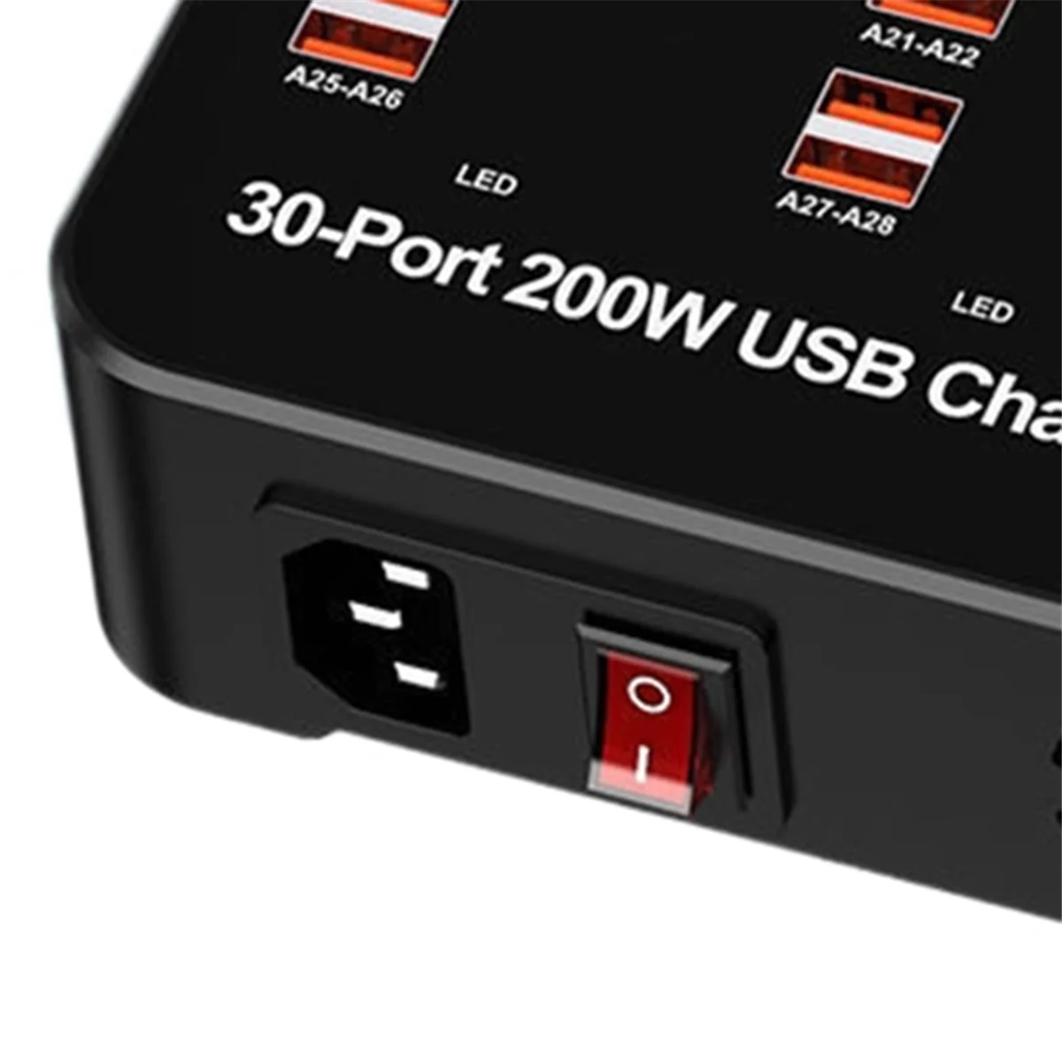 

New 3C-30-Port Type-C Charger USB Multi-Port Socket 200W High-Power Desktop Charging Station with Fan