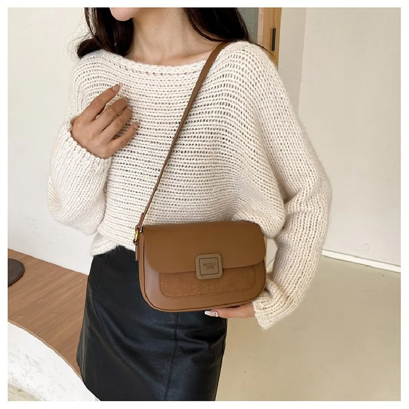 

High-End Simple Vintage Leather Bag Elegant For Women Minimalist With Trendy Logo And Commuter Leisure