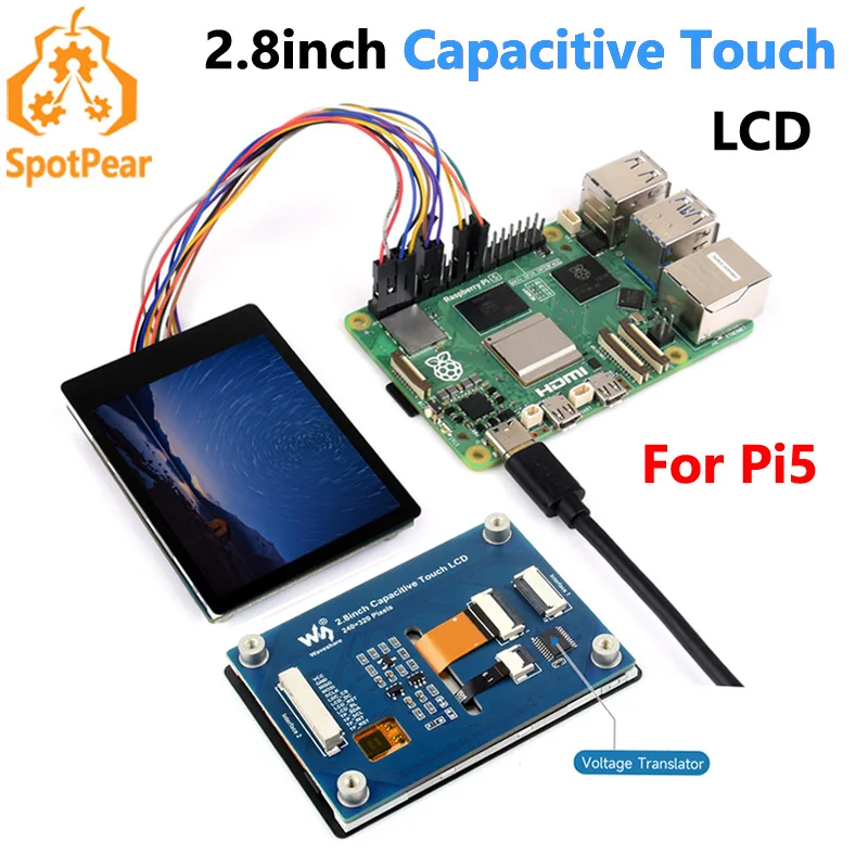 Raspberry Pi 2.8inch Capacitive Touch Screen Display Module ST7789T3 Driver TFT Display 240×320 Resolution for ESP32S3