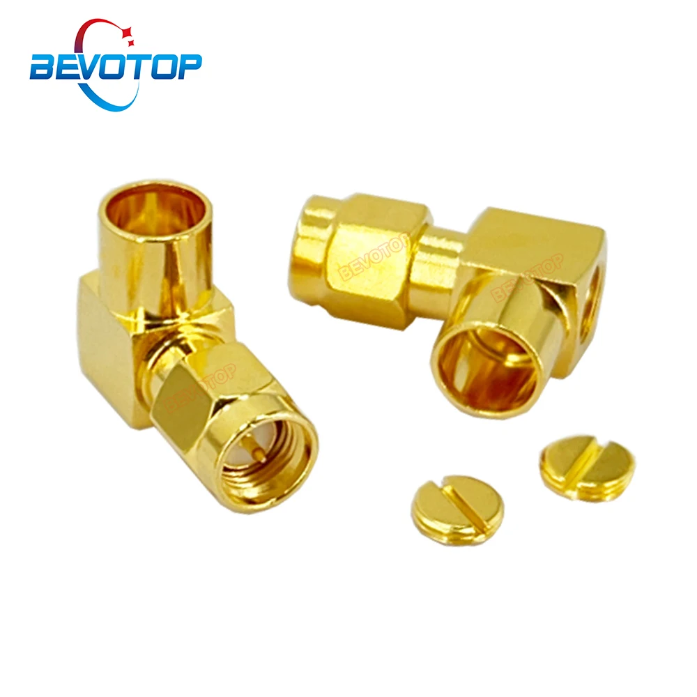 

10PCS/LOT RG401 SMA Male Right Agnel 90° Plug Soldering RF Coaxial Connectors for RG-401 Cable BEVOTOP Connector