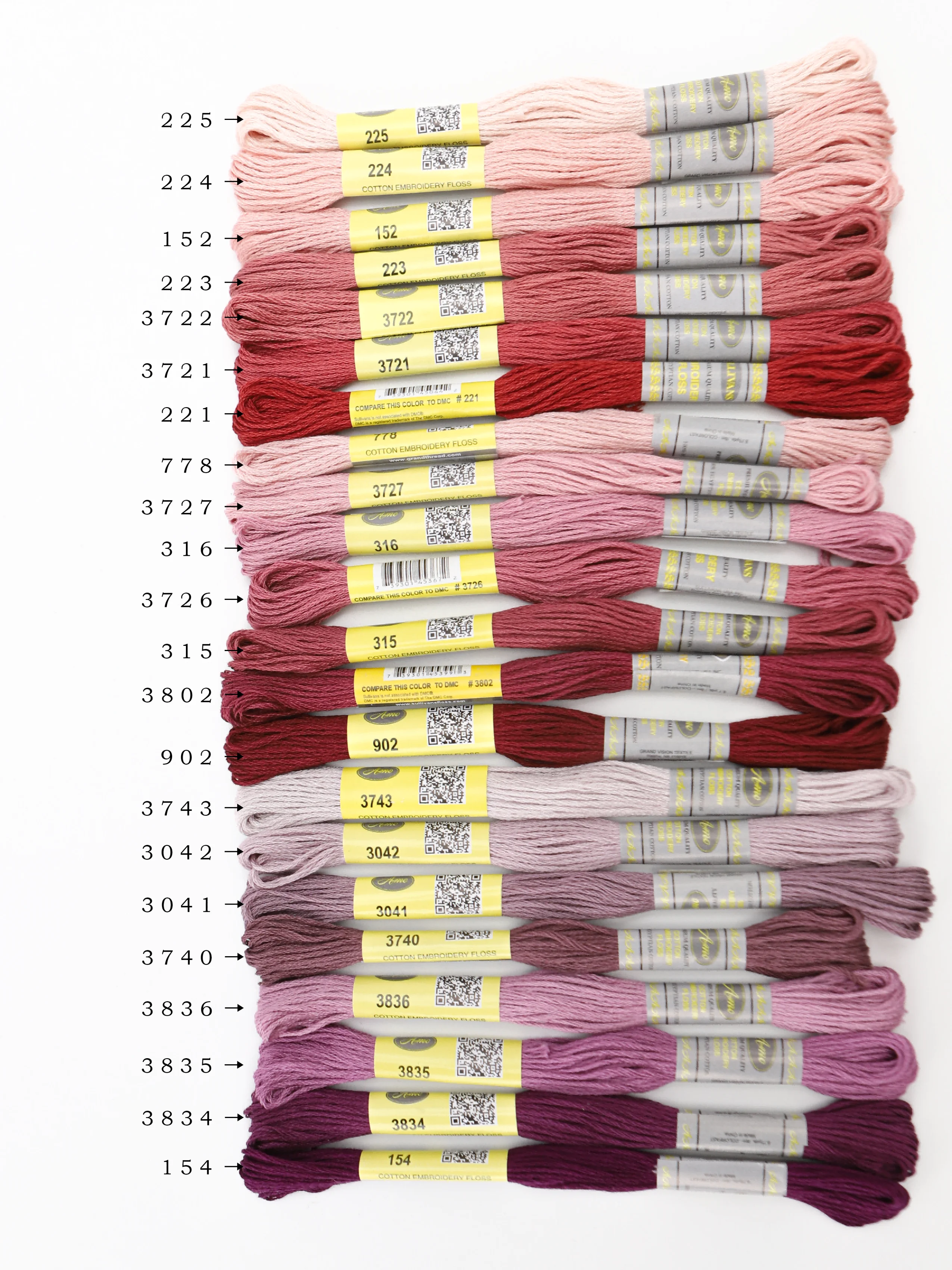 4Th DMC Chart Column 12 Skeins 8 Meters Mercerized Egyptian Cotton Embroidery Floss Cross Stitch Thread 22 Colors Available