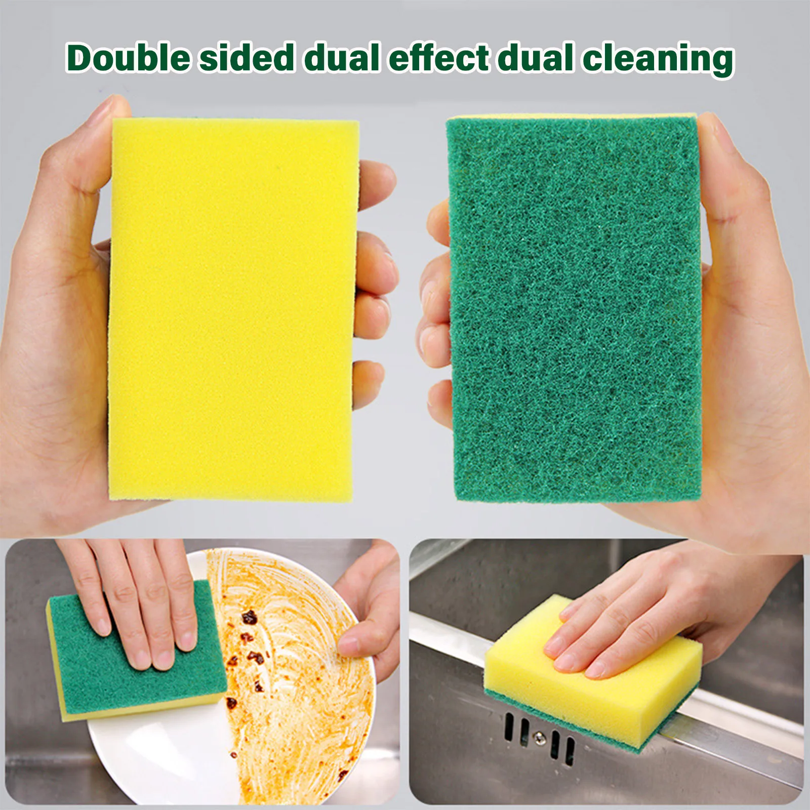 Highly Absorbent Dishwashing Sponge Kitchen Clean Rub Pot Rust Focal Stains Sponge Removing Kit Home Cleaning Brush Sponges