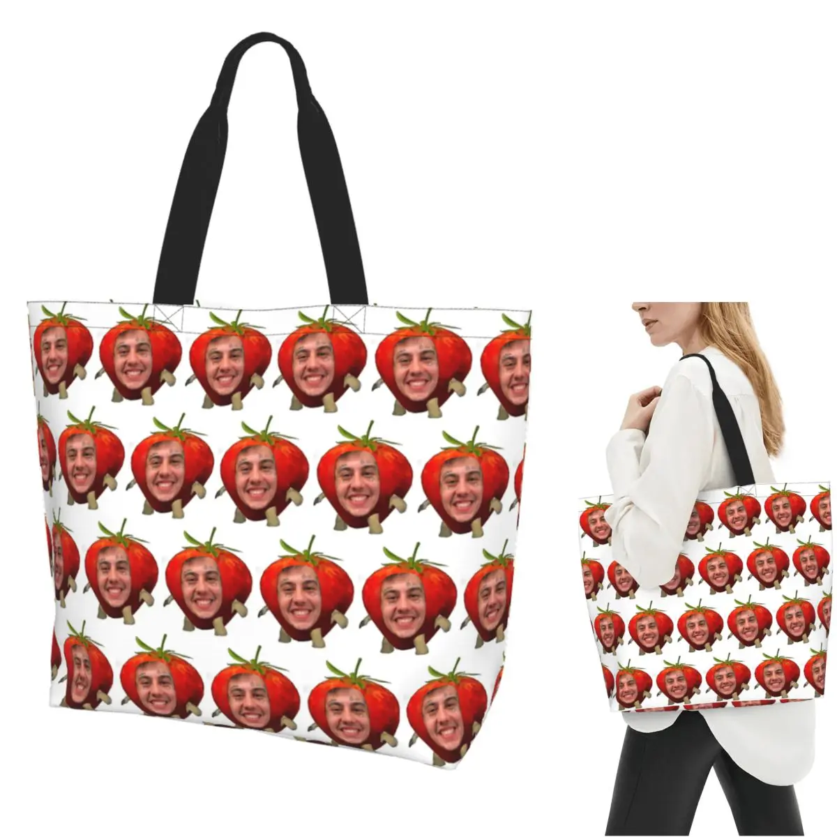 Duki Rapper Music Shopping Tote Bag Canvas Large Capacity Shoulder Bags Shopper Grocery Handbag for Women