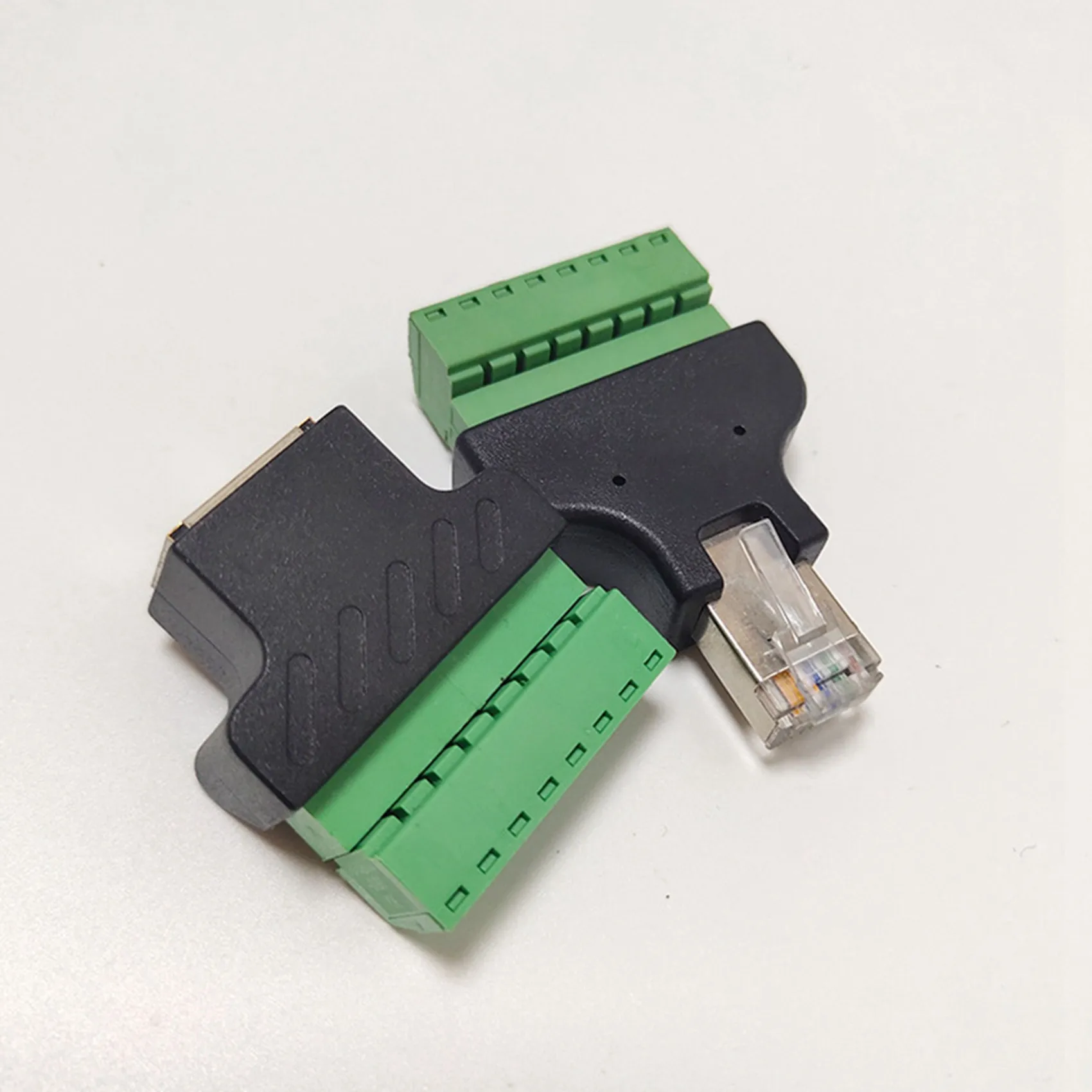 2X RJ45 Network Adapter Male Female Plug To 8 Pins Screw Terminal RJ45 Jack Socket Connector Internet Cable DVR