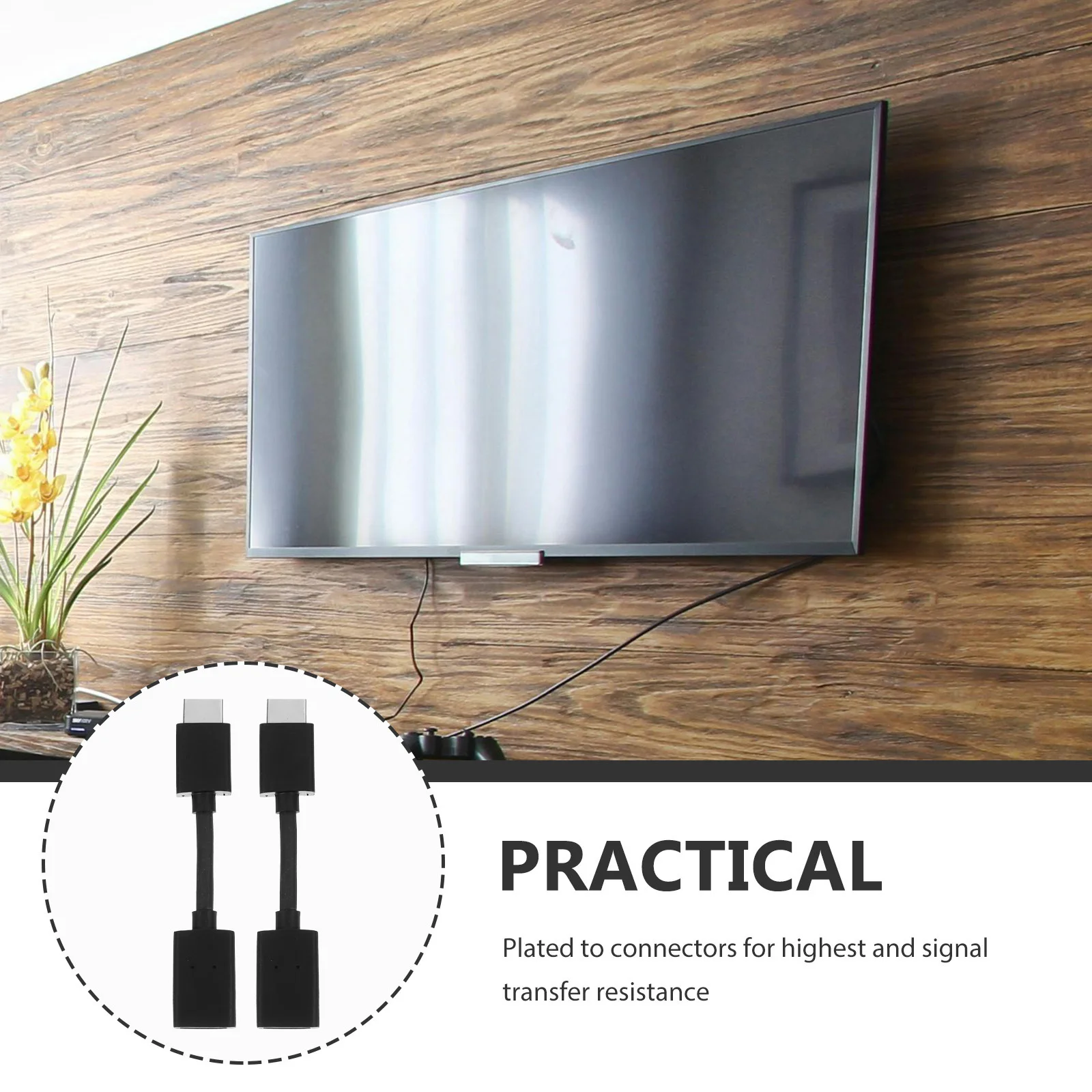 

2Pcs Extension Cable 4K Resolution Support 480I-1080P Large Gauge PVC Coating Male to Female Extended Cable for Home Office