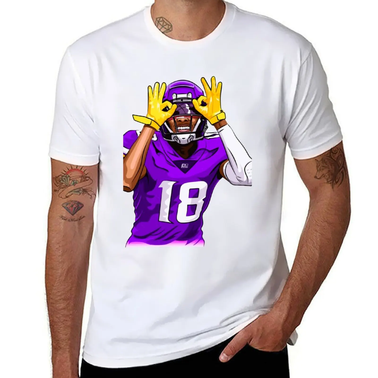 

Justin Jefferson Griddy T-Shirt funny gifts cute tops new gifts and t-shirts fitted t shirts for men