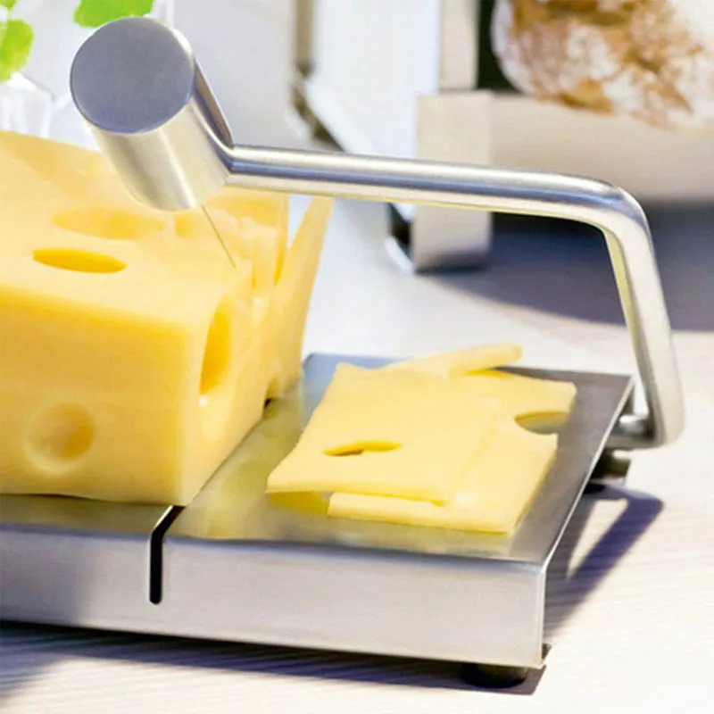Rebanador de queso de acero inoxidable, tabla de cortar mantequilla, herramientas de corte de postre de pastel, Foie Gras, cortador de queso, equipo de cocina, 1 unidad