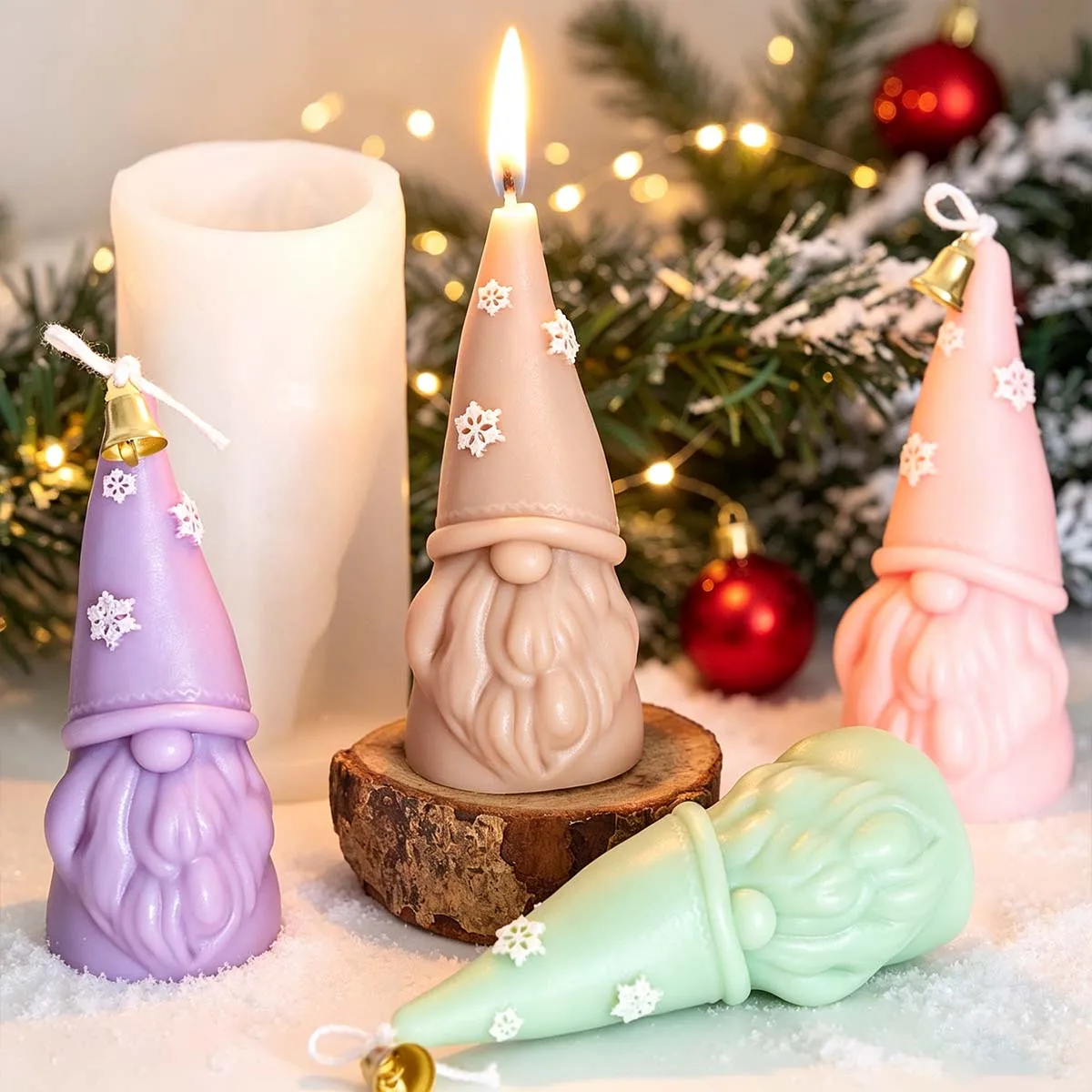 Christmas Ornament Silicone Candle Mold DIY Xmas Elf Dwarf  Aromath Soap Molds Plaster Resin Craft Gifts Making Home Decor