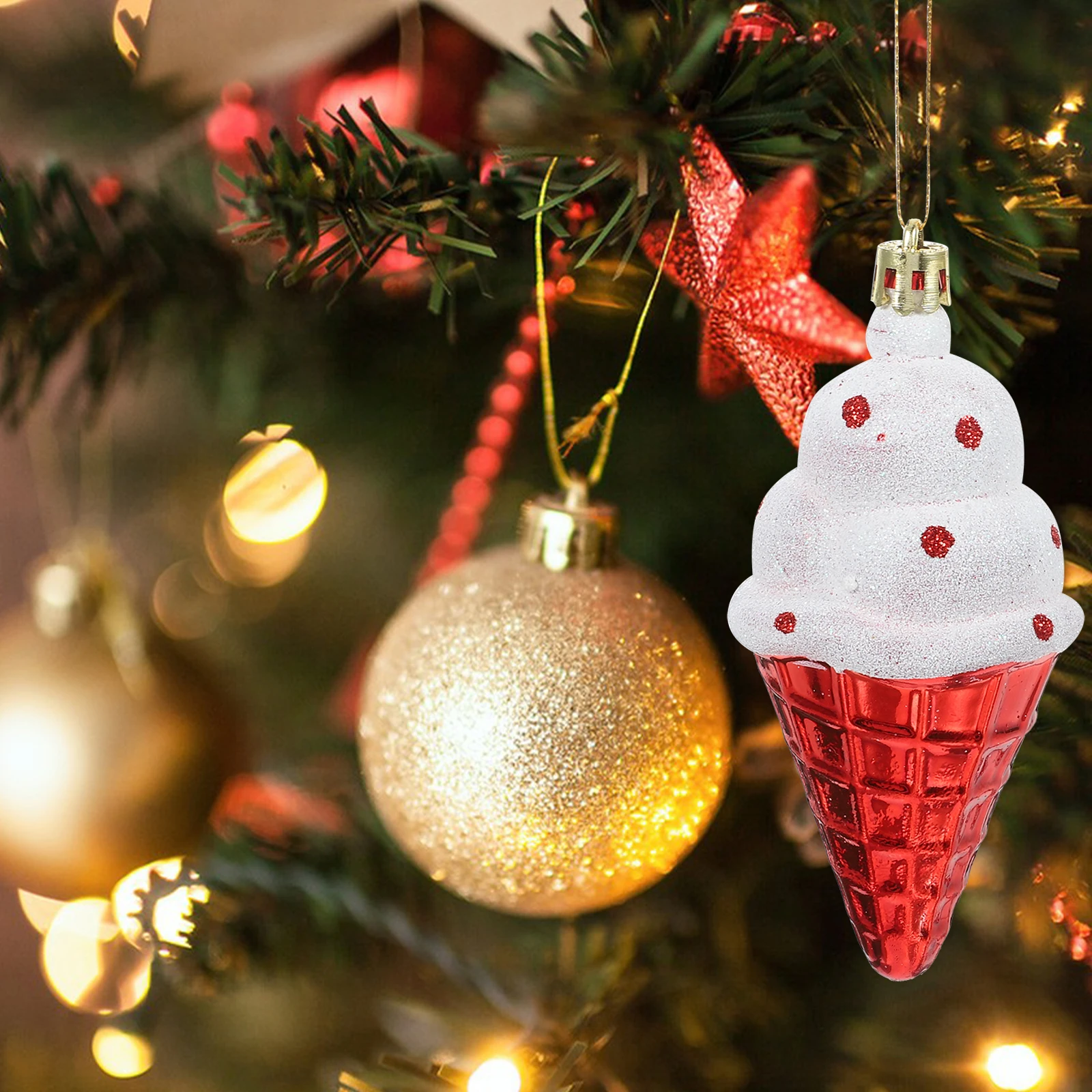 

3Pcs Christmas Ice Cream Ornaments Festive Xmas Tree Pendant Decor Home Office Decoration Christmas Decorations