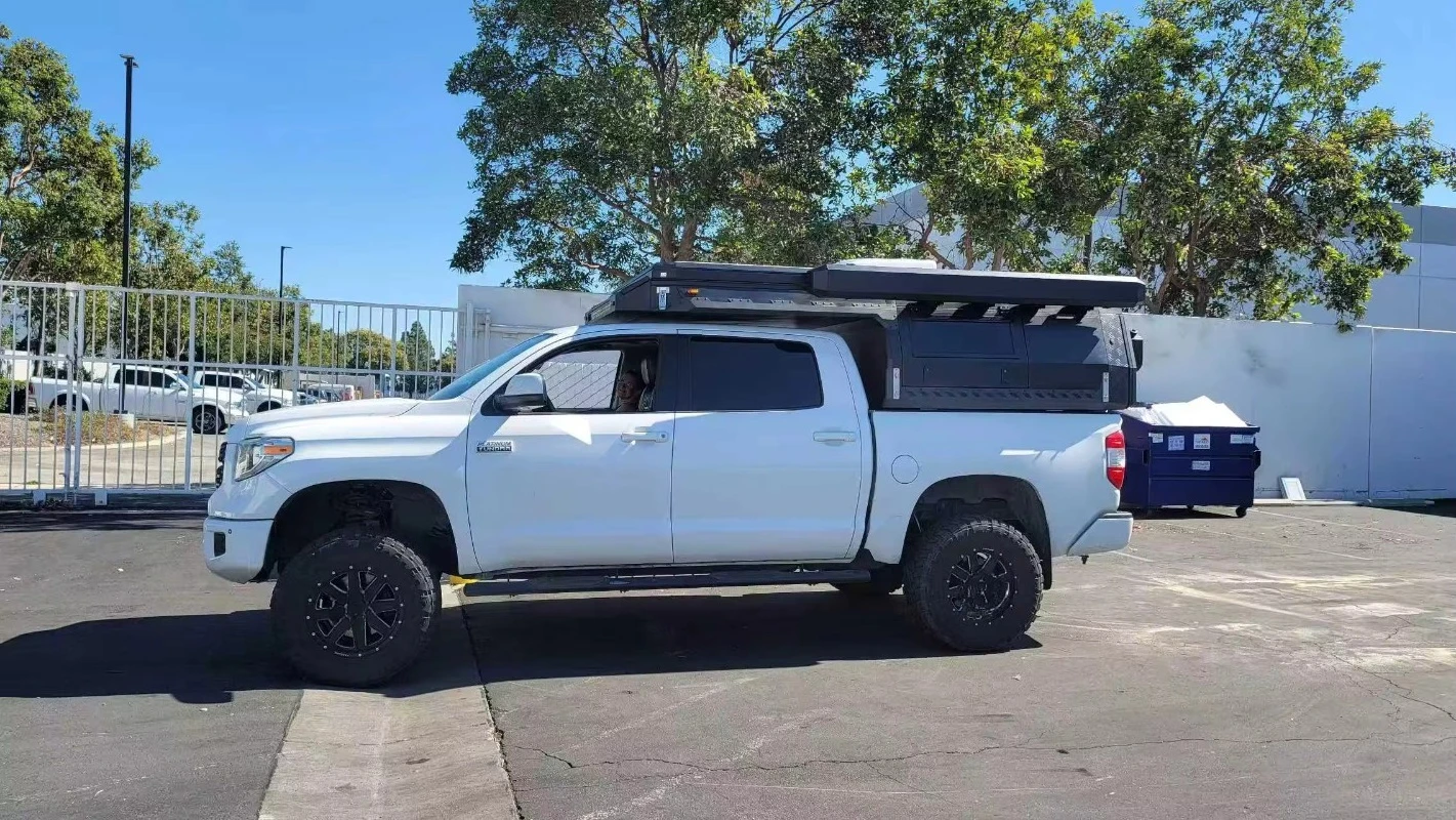 Pioneer Double-Layer Hard Shell Aluminum Pop-Up Roof Tent | Quick Automatic Opening Waterproof Four-Season Telescopic Ladder One