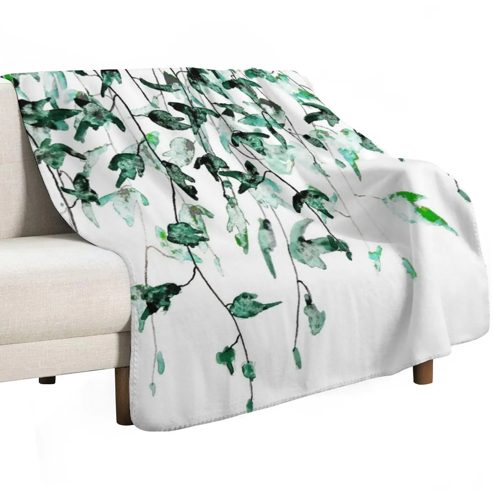 Ivy on the wall watercolor Throw Blanket anime Decorative Throw cosplay anime Soft Big Loose Tourist Blankets