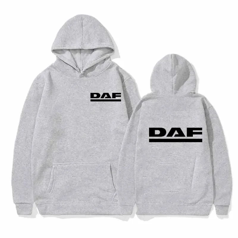 DAF Print Hoodie Men and Women Sport Long Sleeves Sweatshirts Winter Fleece Jogging Top Loose Clothing Fashion Pullover