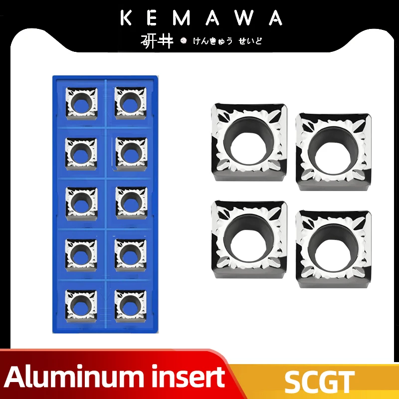 KEMAWA  10pcs Carbide Insert SCMT09T302 SCMT09T304 SCMT09T308 AK Aluminum Turning Tool Holder Boring Bar CNC Cutter