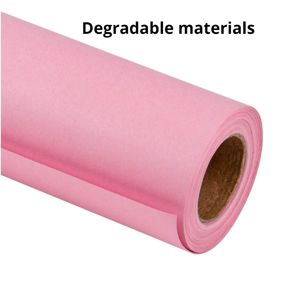 Pink Easy to tear Kraft Paper Roll Paper for Fragile Goods Recyclable Protection Buffer Wrapping Material