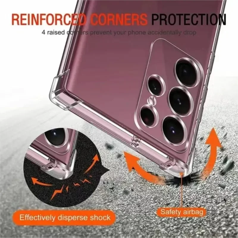 Clear Shockproof For Phone Case For Samsung Galaxy S23 S24 S21 S22 S23 For Plus S21 For FE S24 Ultra 5G Back Cover