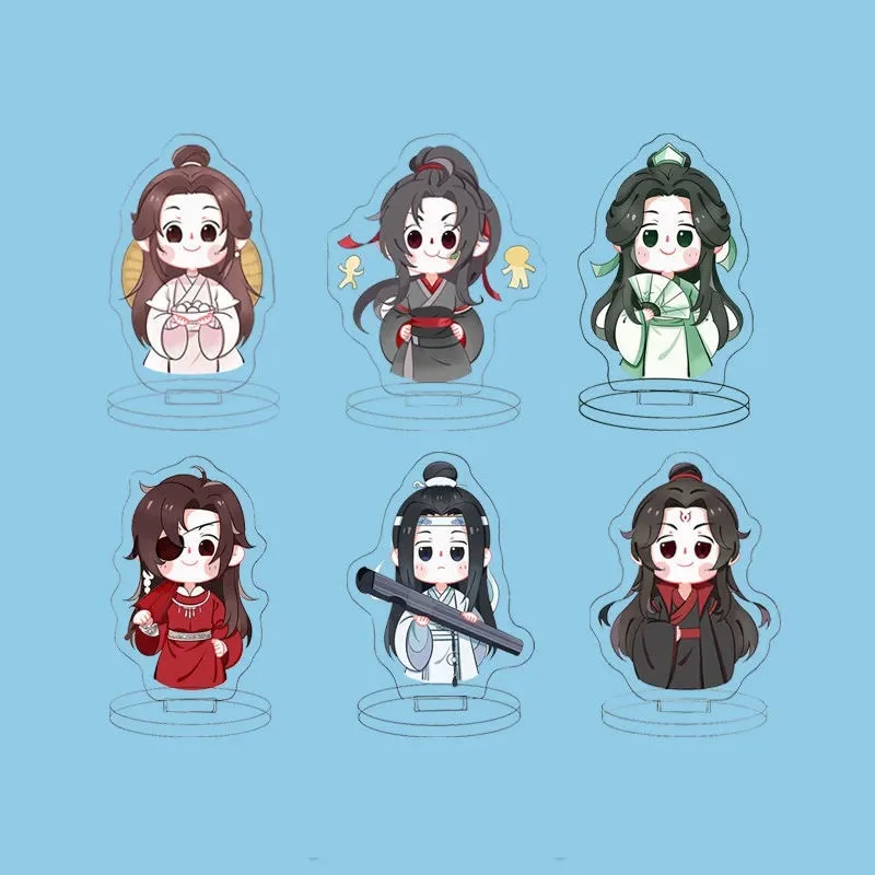 6PCS/Set 5CM Mo Dao Zu Shi , Tian Guan Ci Fu, Ren Zha Fan Pai Acrylic Figure Stand Figure Model Plate Holder Gifts