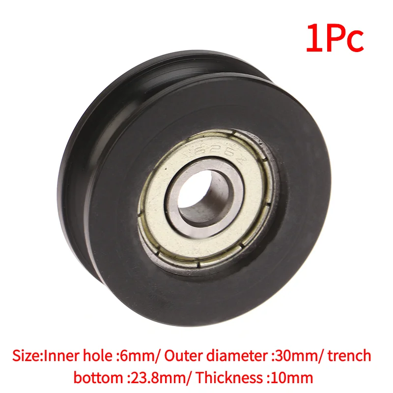 1Pc For Slide Door Window U Groove Roller Pulley 626 Bearing Steel Bearing Roller Injection-coated U-shaped Pulley Wheel.
