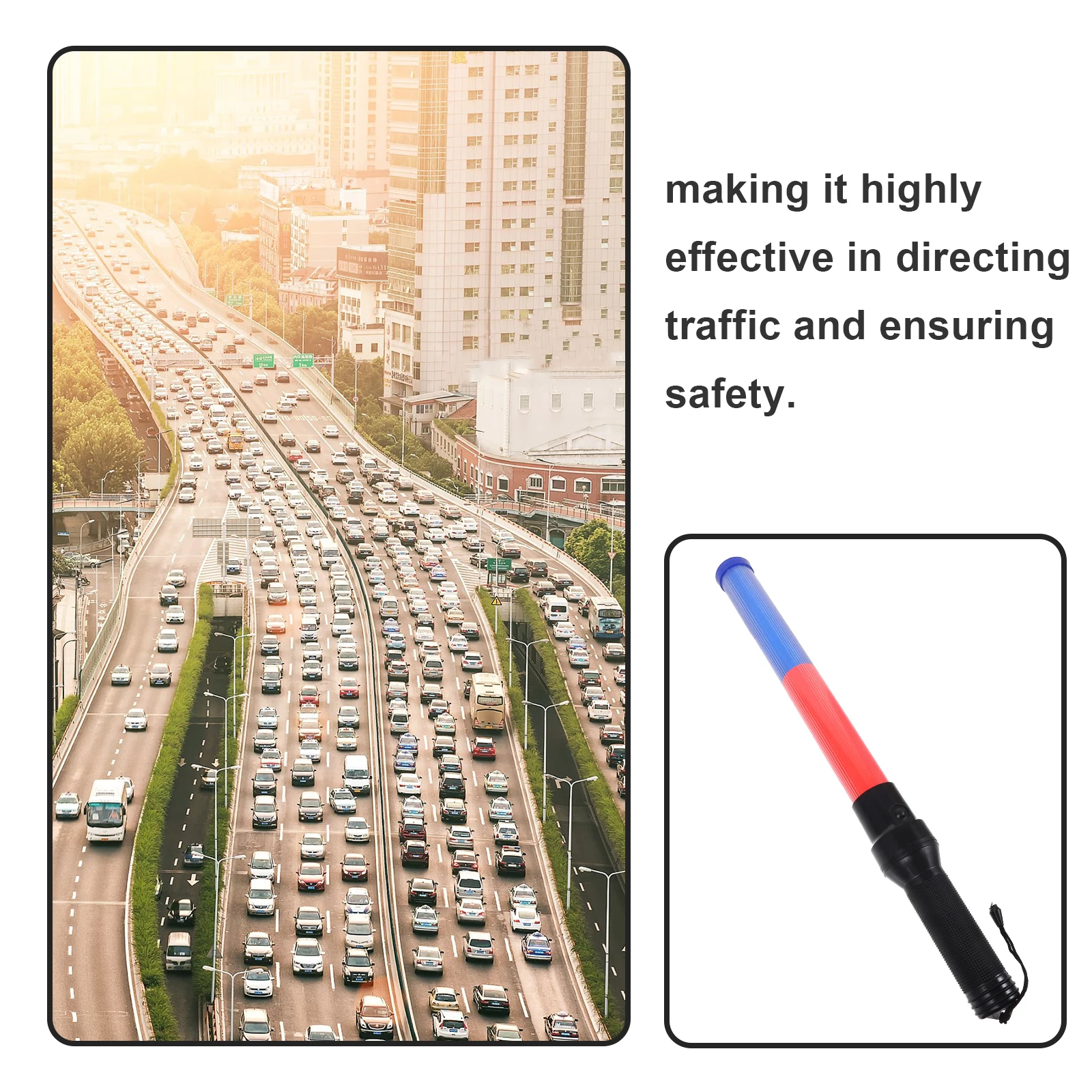 

Professional Traffic Baton High Brightness LED Traffic Wand for Safety Signaling Parking Directing Construction Events Concert