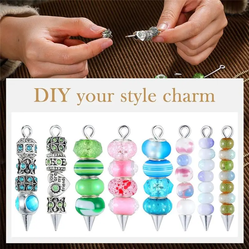 A95D-30 Pieces Long Rod Pendants Metal Long Rod Pendants With Eye Pins For Earrings Necklace Making Silver