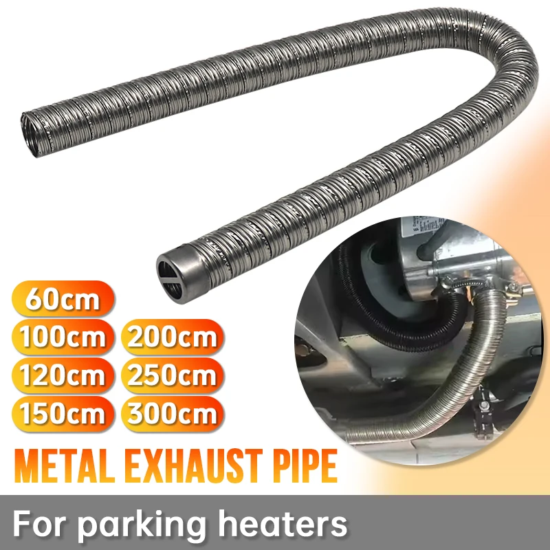 60-300cm 22mm Double Layer Exhaust Pipe Air Diesel Parking Heater Stainless Steel Tube Gas Vent Hose for Car Caravan Camper