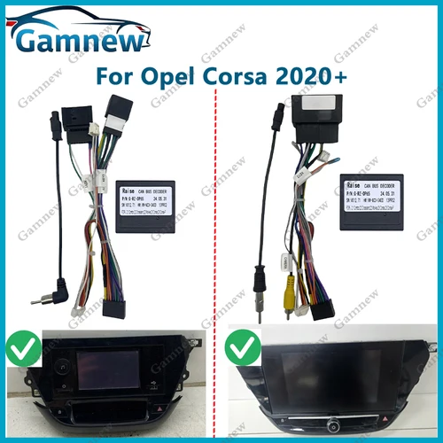 Cable de Radio Android para coche, conector de arnés de cableado de alimentación, adaptador de autobús CAN para Opel Corsa 2020+