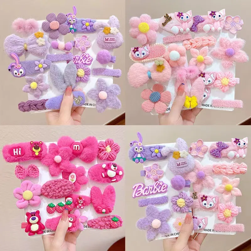 

Sanrio autumn and winter new children's hair clips, cartoon hair accessories, soft hair clips, side clips, hair cards for girls