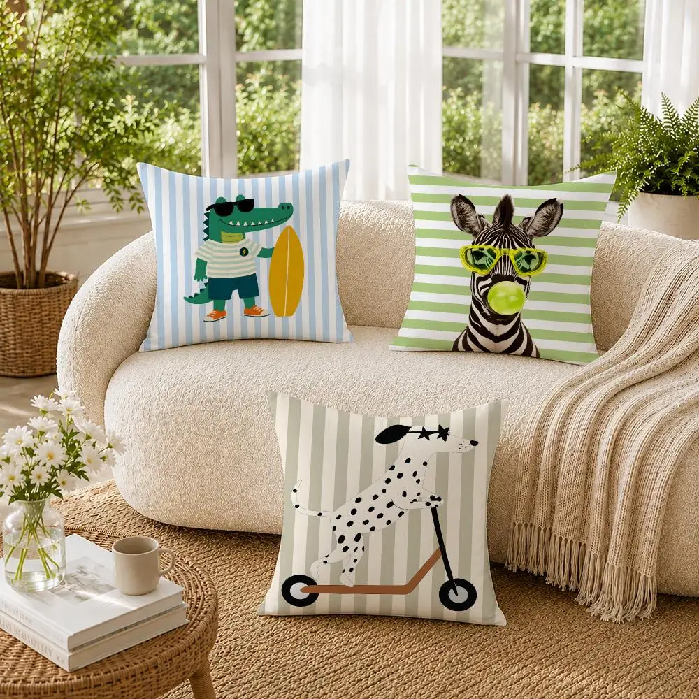 Funny Animal Pop Art Cushion Cover Pillowcase Sofa Living Room Home Gift Office Decor Protective Covers
