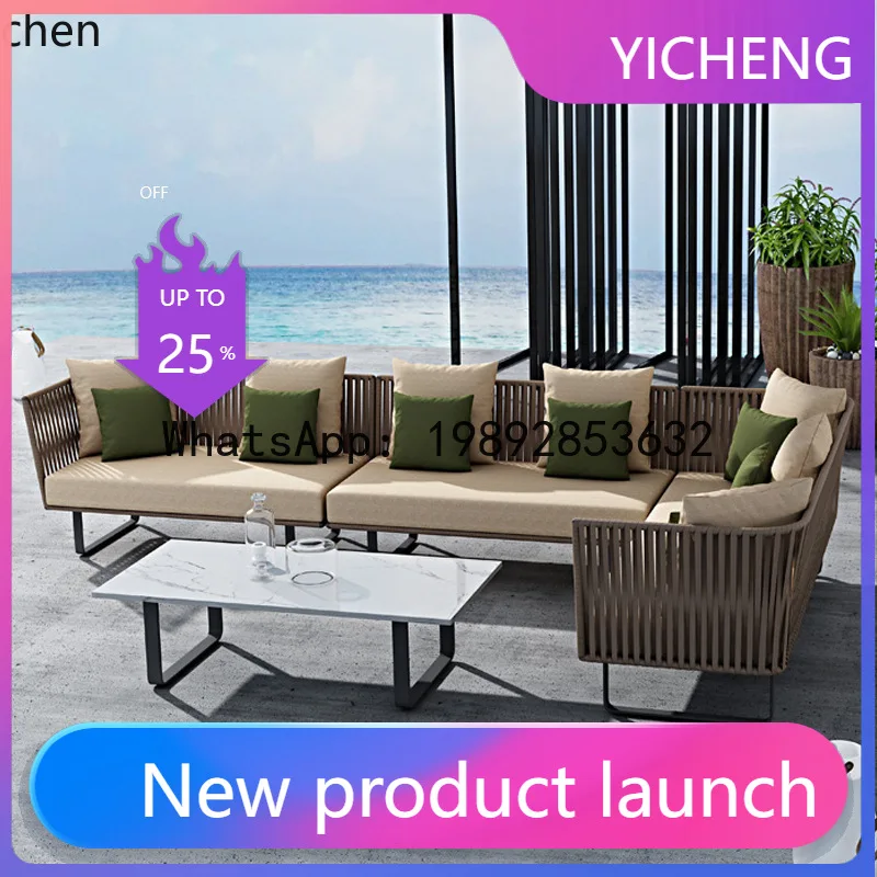 

A2-27 Courtyard Garden Outdoor Furniture Outdoor B&B Hotel casual casual Waterproof Sunscreen Rattan Sofa Bed Combination