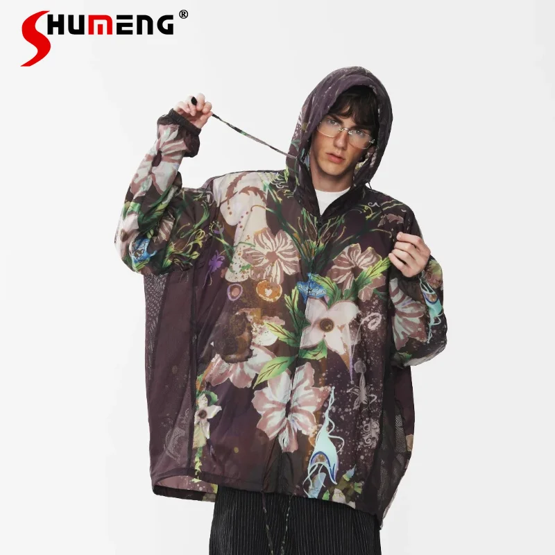 

2026 Men's Summer New Light Thin Hooded Sunscreen Clothing Men's Comfort Breathable Skin Tops UV Protection Sunscreen Jackets