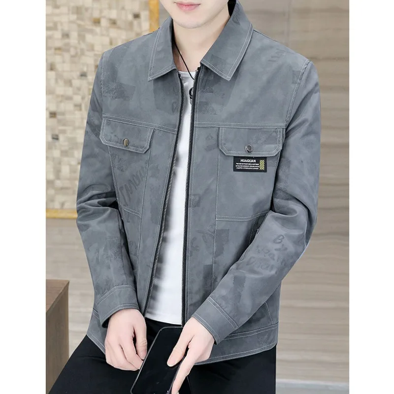 High Quality High Appearance Level Men's Coat Short Fashion Spring and Autumn Casual Jacket Men's Coat Lapel All The Fashion Top