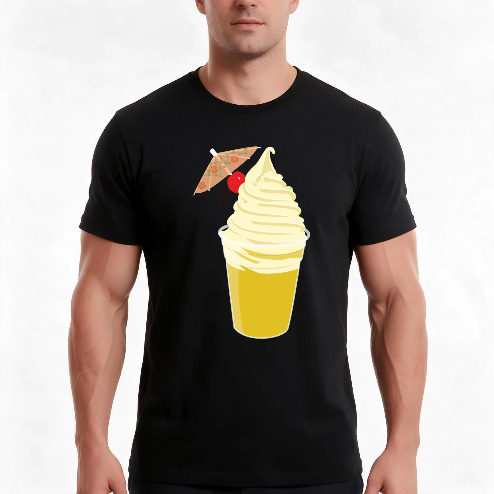 Dole Whip! T-Shirt, Summer Casual Cotton Tee, Oversized Streetwear Tops, Vintage Graphic Print, Loose Fit Short Sleeve