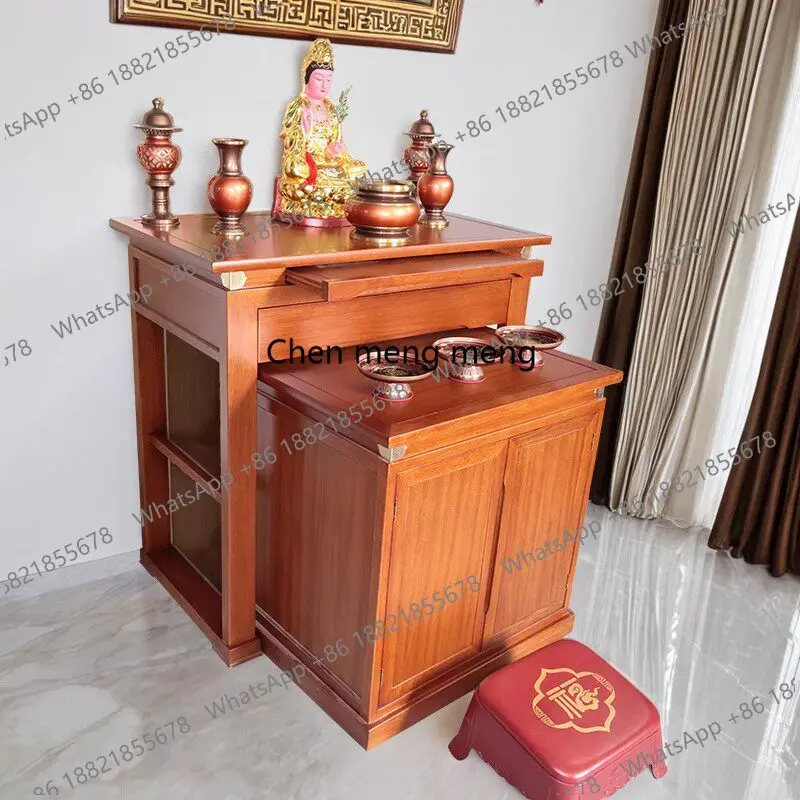 

Modern light luxury solid wood offering table Buddhist platform household living room offering table Guanyin Buddhist shrine