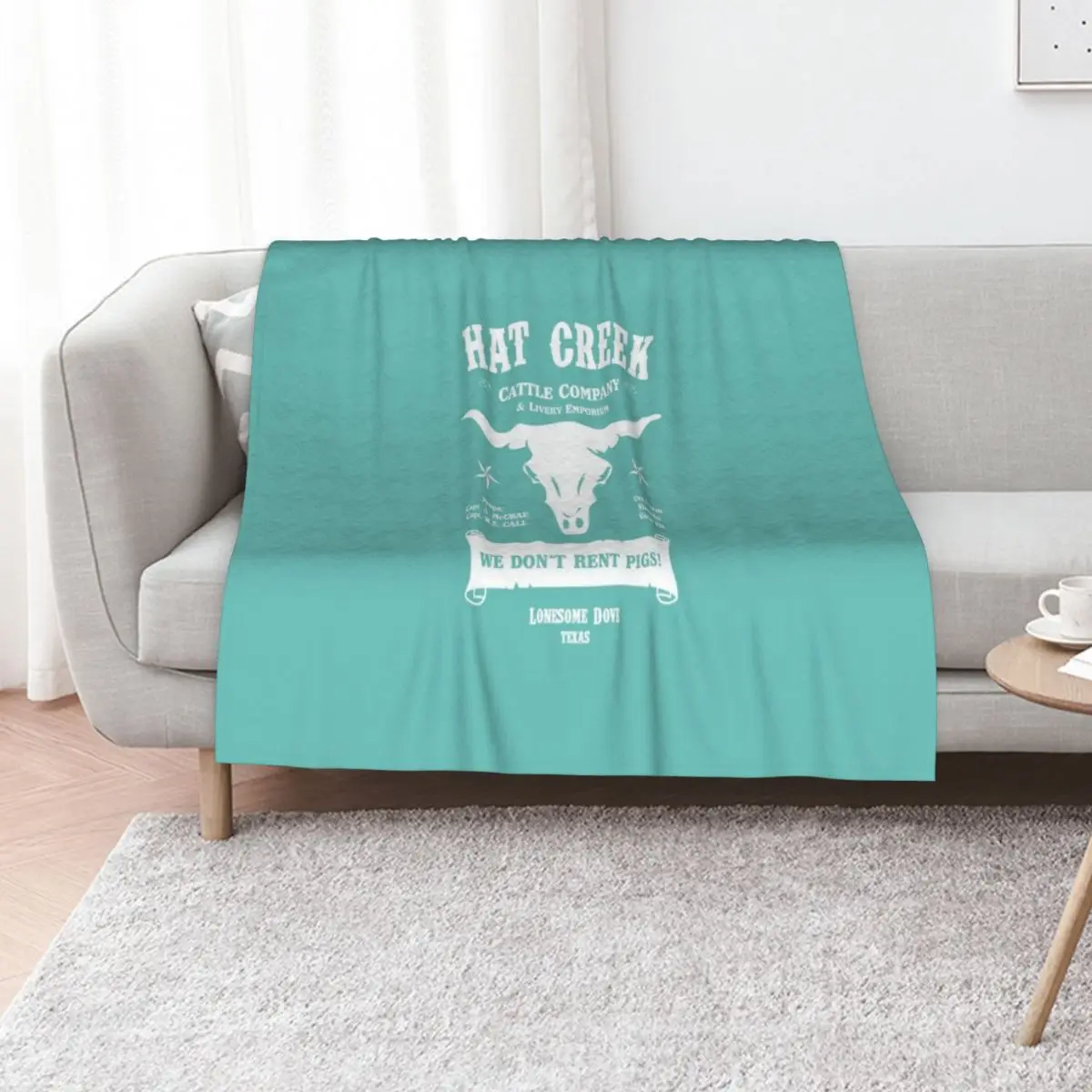 Hat Creek Cattle Company Lonesome Dove Throw Blanket Thermal valentine gift ideas funny gift Personalized Gift Bed Blankets