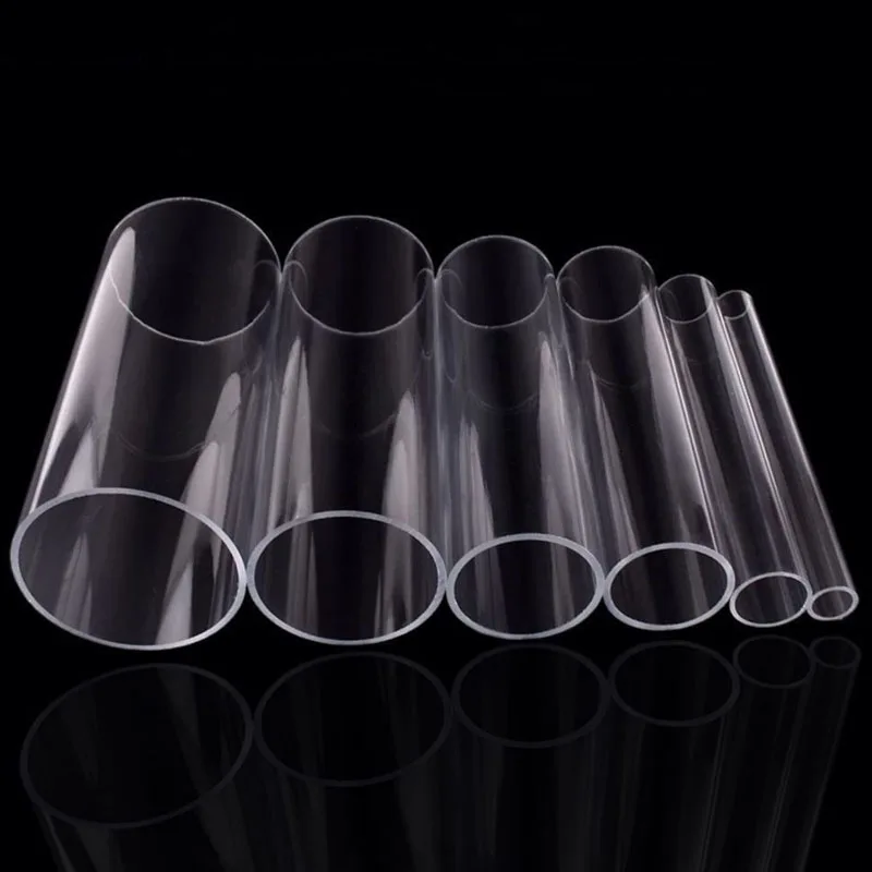 1-4 Buah Tabung Akrilik Transparan Tinggi Panjang 500Mm OD 5Mm 6Mm 8Mm 10Mm 12Mm 15Mm 16Mm 18Mm-50Mm Pipa Bulat Plexiglass PMMA