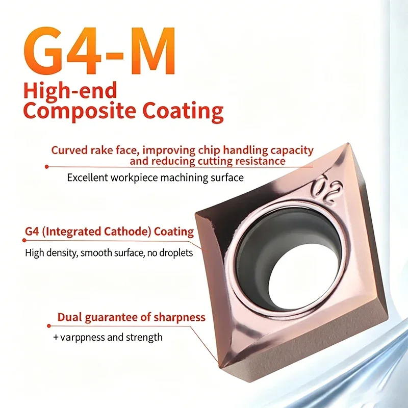 Diamond External Swiss‑Type Lathe Inserts CCGT060202 CCGT060204 CCGT09T302 CCGT09T304-ML For Machining Stainless Steel