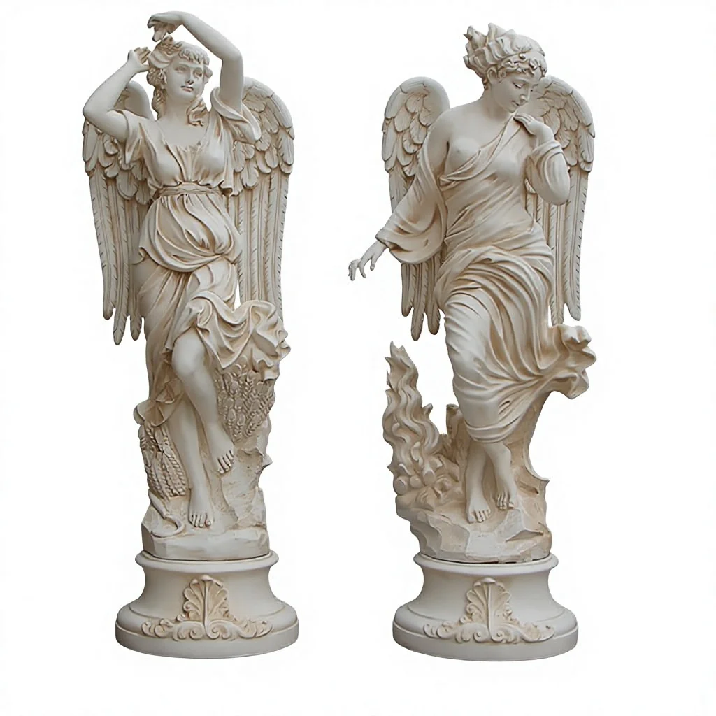 xx-Floor-standing European-style Angel Goddess Sculpture All Seasons Garden Display Fiberglass Statue Wedding Fortune-bringing