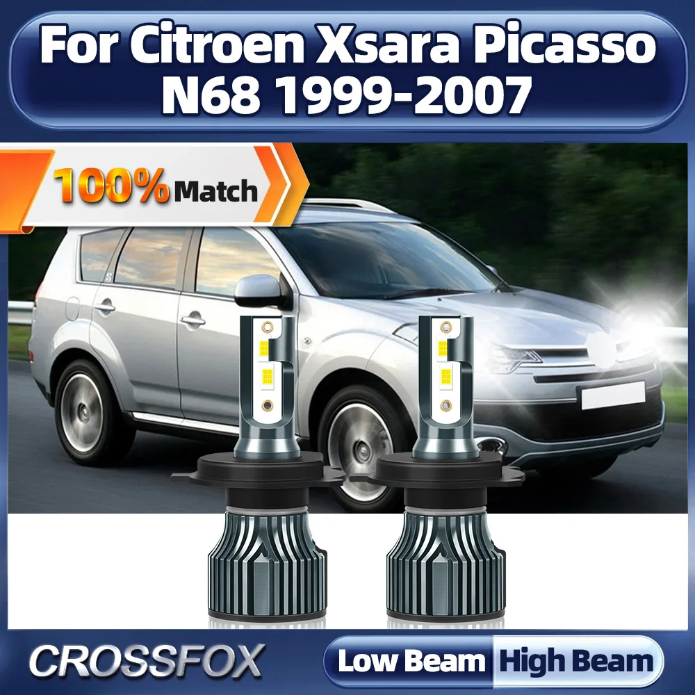

20000LM H4 Canbus LED Headlight 120W CSP Chips Car Lights 12V 6000K For Citroen Xsara Picasso N68 1999-2003 2004 2005 2006 2007
