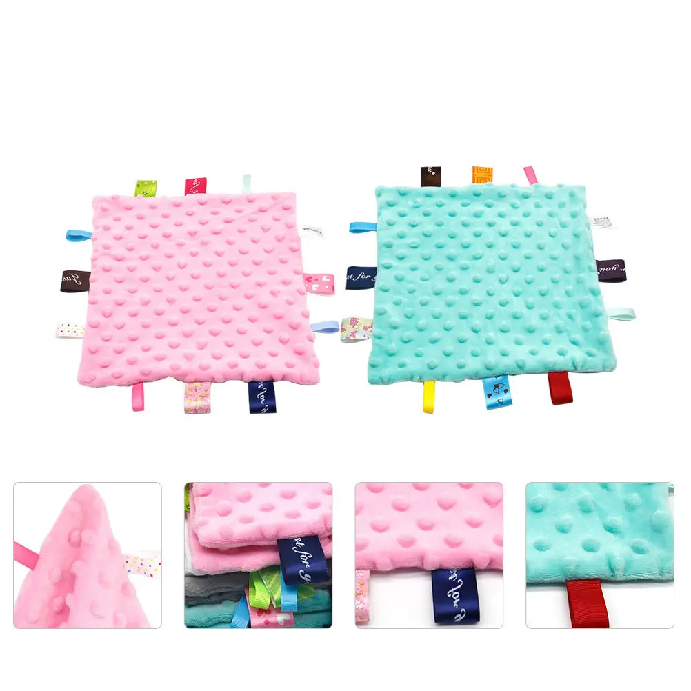 

2Pcs Baby Soothing Towel Colorful Appease Handkerchief Reusable Durable Comfortable Newborn Gift Baby Appeasing Towel