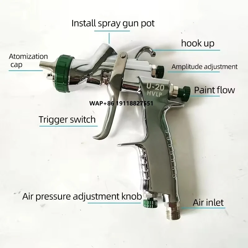 

HVLP Original Taiwan U20 Spray 1.3mm Car Spray Painting Tool for Automobile High Quality Atomization High Pressure