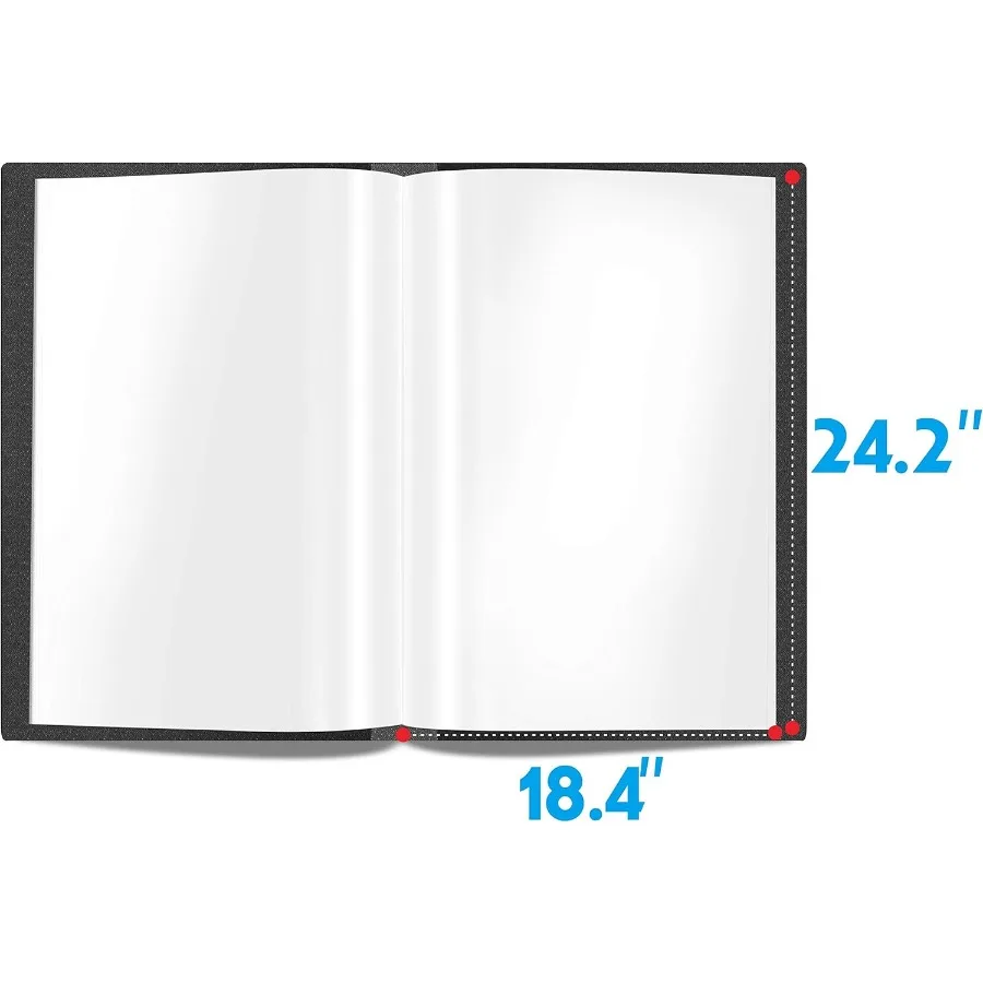 Libro di presentazione con 40 tasche trasparenti, buste protettive per opere d'arte, fogli di report, lettere e documenti, ideale per l'esposizione