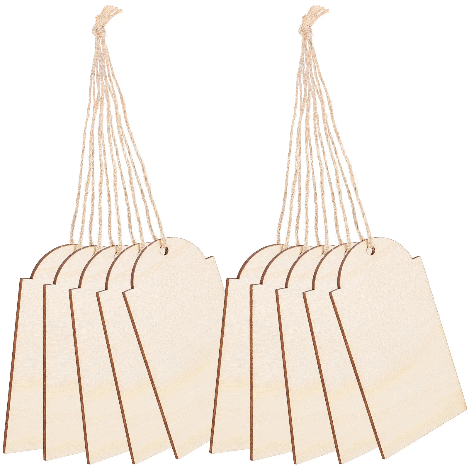 

10 Pcs Tag Wooden Christmas Tree Hanging Card Tags Stump Blank Unpainted Unfinished Craft with Holes