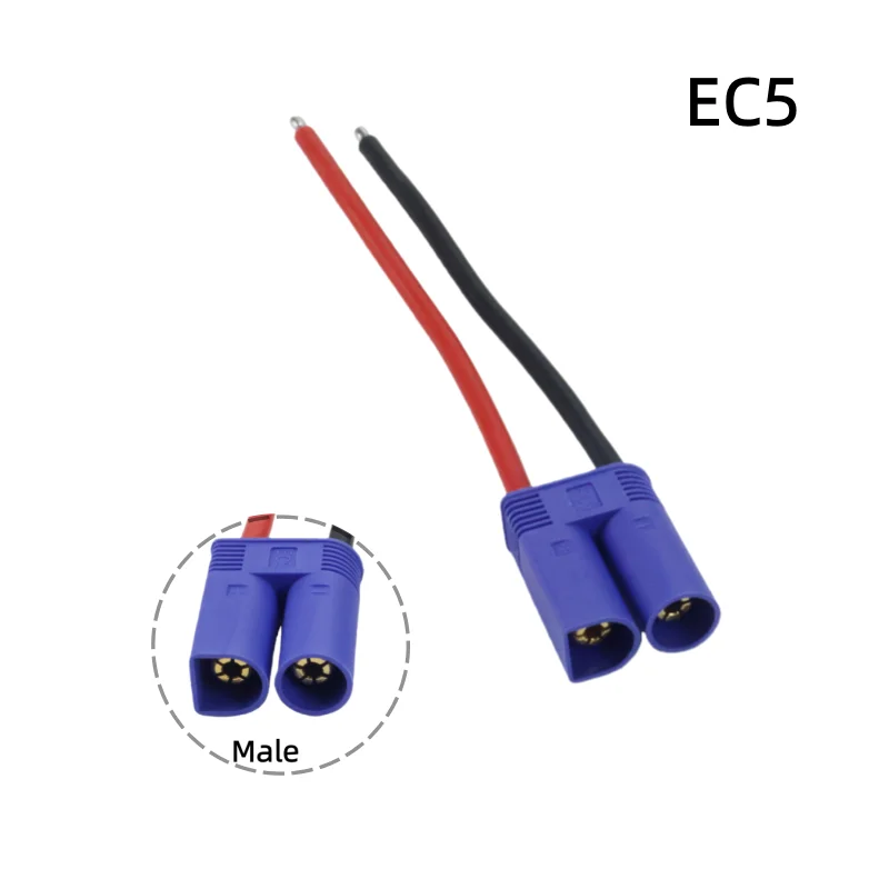 EC5 수컷 암컷 불릿 커넥터 플러그 피그테일 케이블 10cm 14AWG 실리콘 와이어 RC 리포 배터리 FPV 자동차 보트용