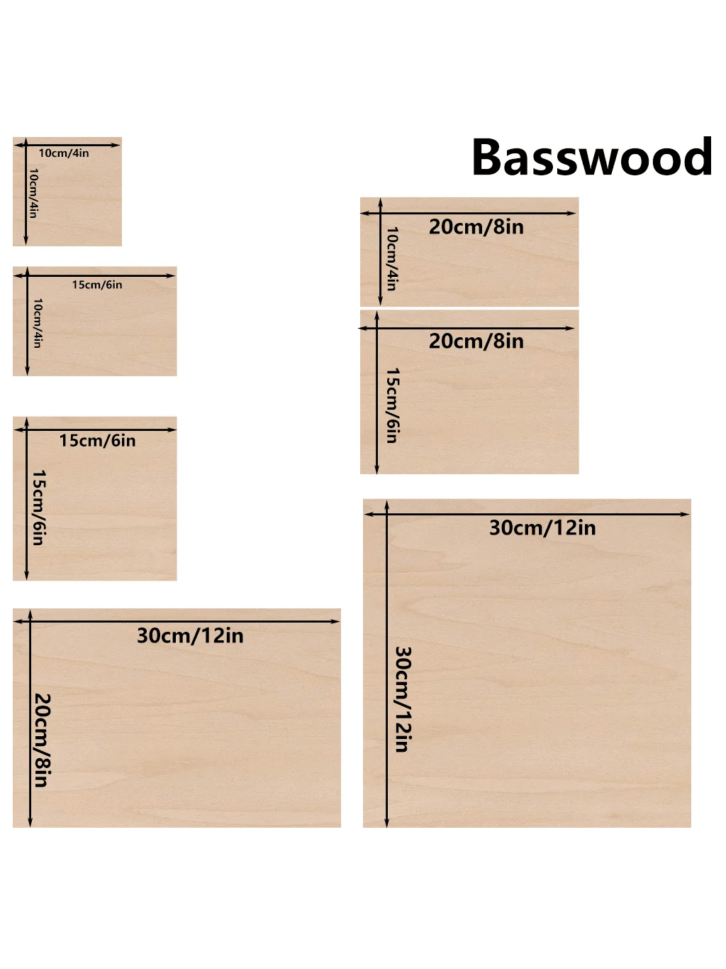 10 Pieces Thin Basswood Craft Planks Multiple Sizes Available Lightweight Planks Suitable for House Planes, Ships, Boats Crafts,