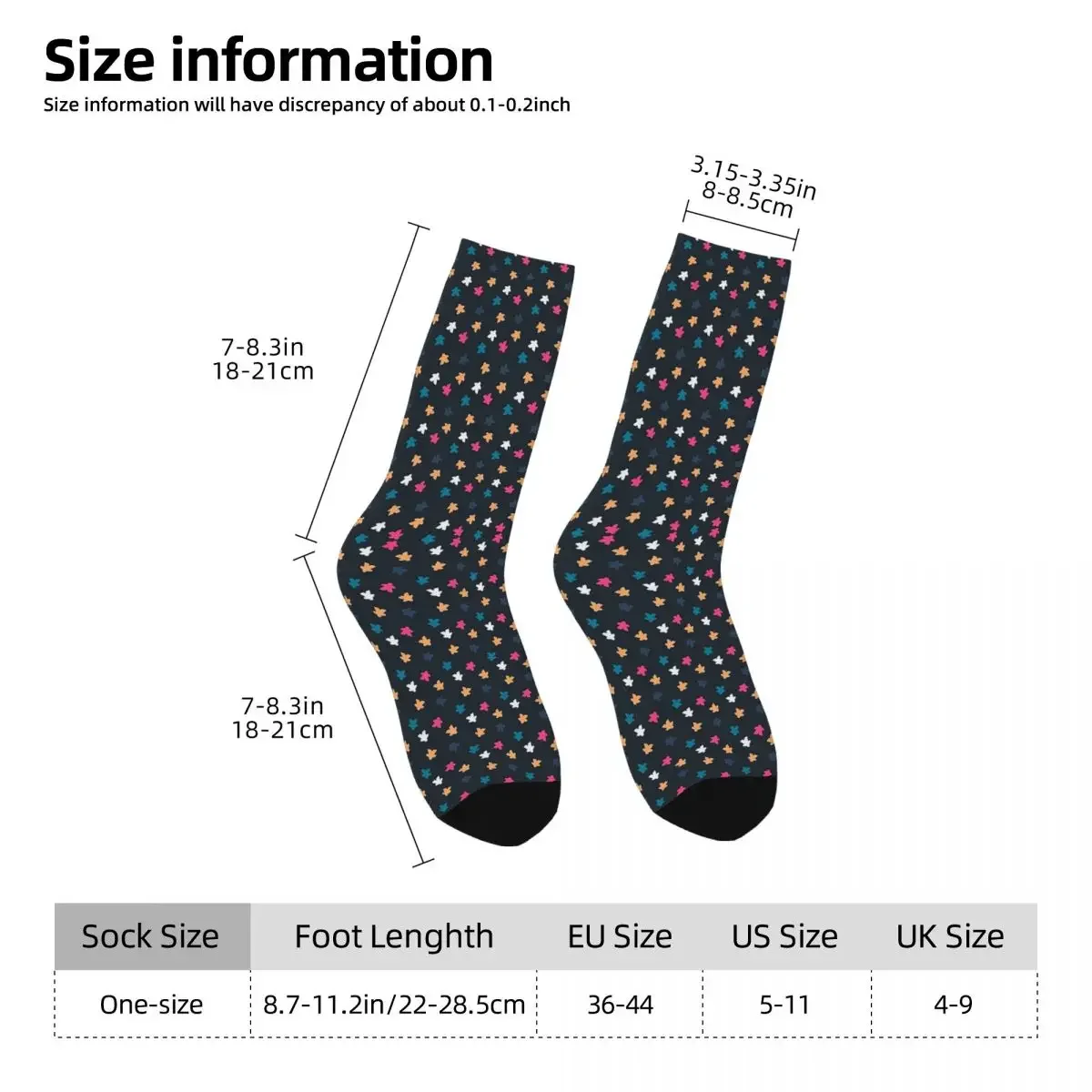 Dark Meeple Pattern Socks Harajuku Sweat Absorbing Stockings All Season Long Socks Accessories for Unisex Gifts