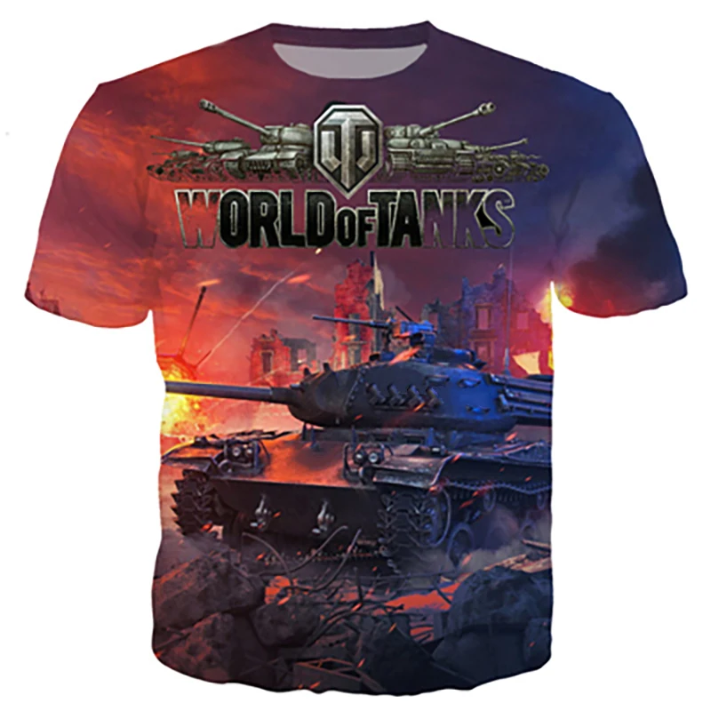 Popularna gra World Of Tanks Koszulki z nadrukiem 3D Mężczyźni Kobiety Moda codzienna Streetwear Oversized T Shirt Kids Tees Tops Odzież męska
