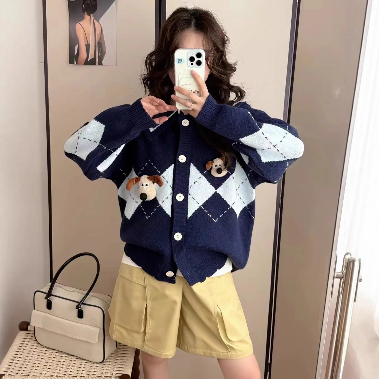 

2025 Sweater Jacket Autumn/Winter Season Thick Loose Casual Knitted Cardigan Outerwear Sweater Women's Trendy