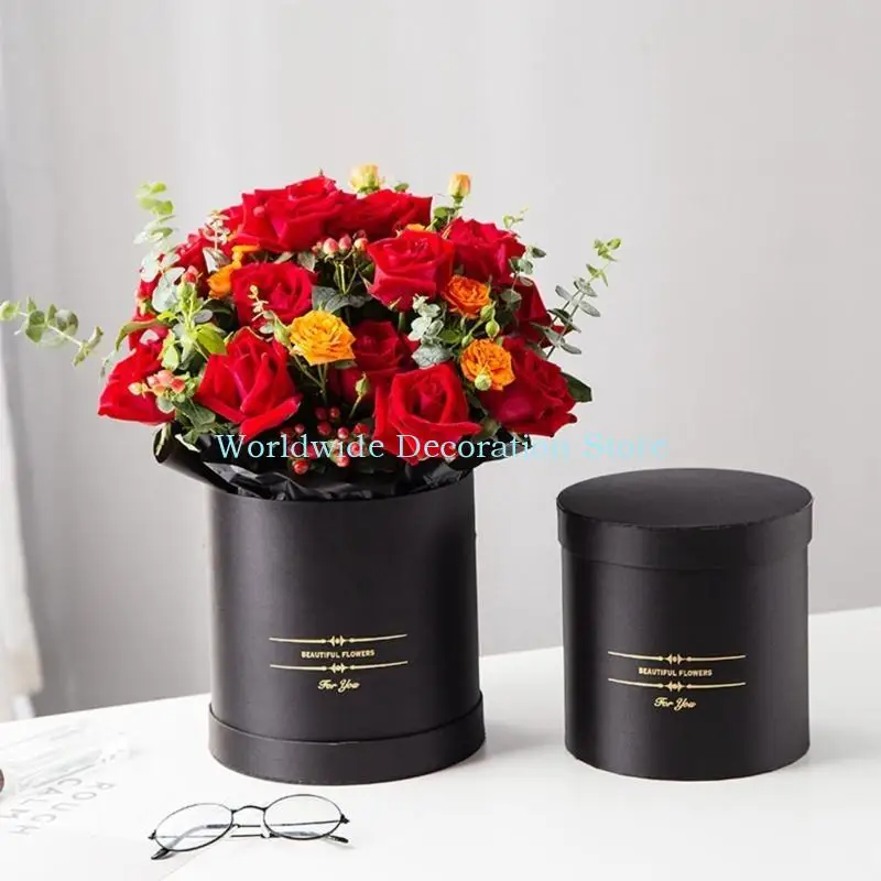Q39B Runde Rose Blumenverpackung Boxen Dekorationen Valentinstag Geschenke Lieferungen