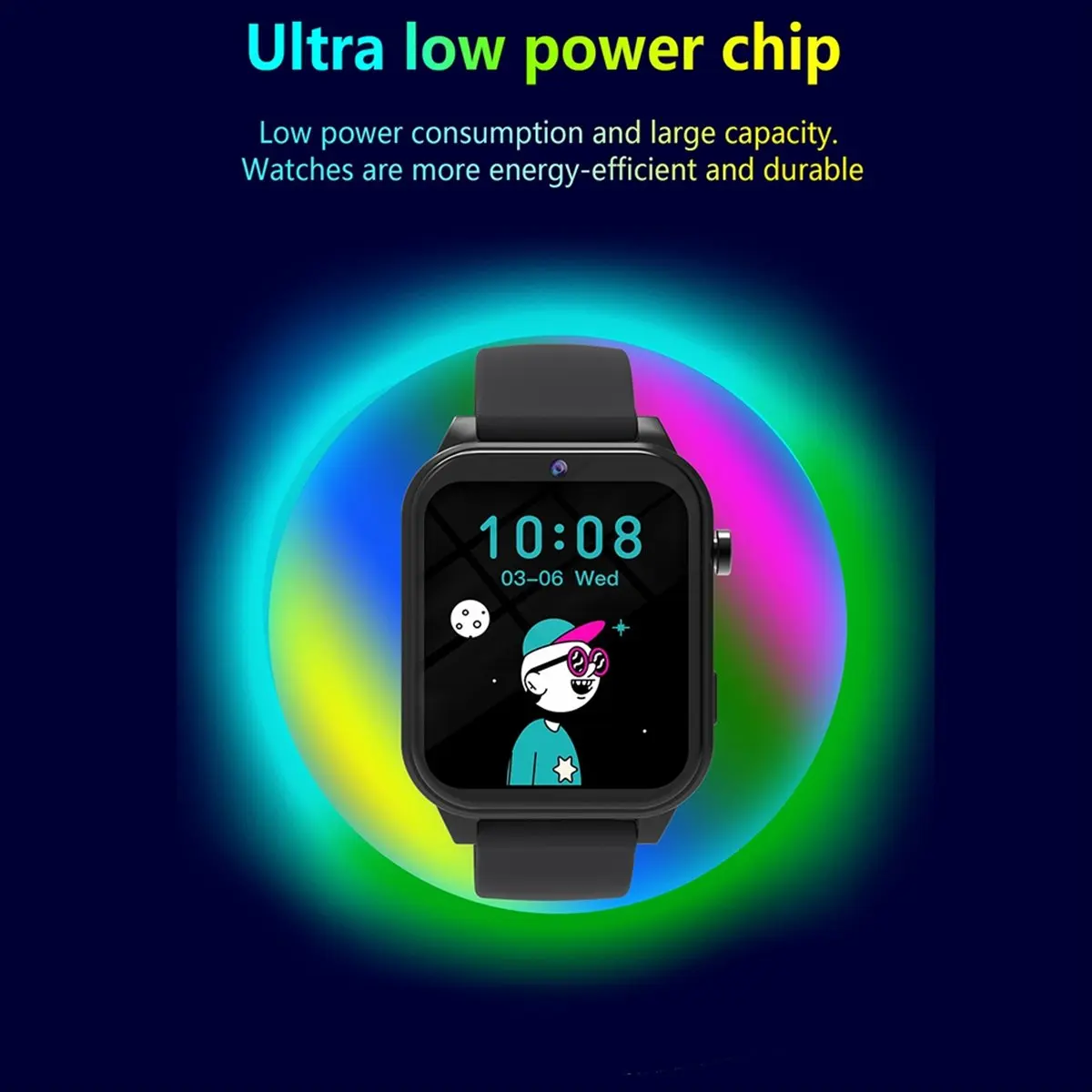 Children Study Smartwatch HD Camera Games Flashlight Sleep Monitoring Alarm Calculator Birthday Gift for Boys Girls A